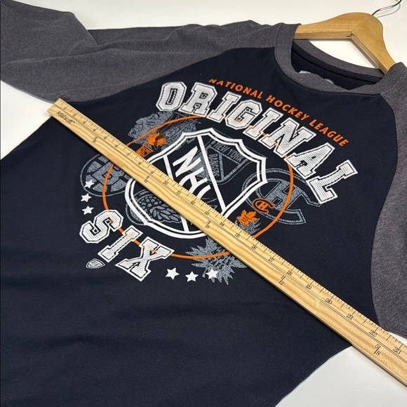 NHL Black and Gray Original Six Long Sleeve Tee - Picture 5 of 7